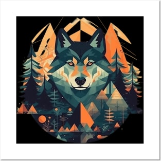 Abstract wolf Posters and Art